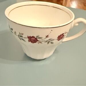 J & G Meakin White Rose Marie Teacup, Vintage